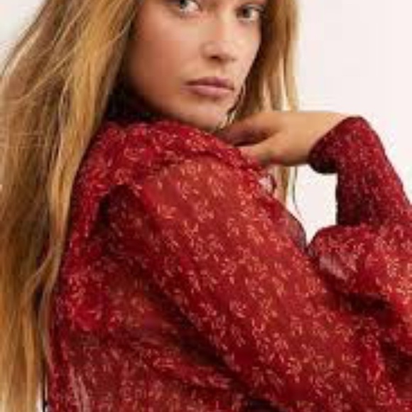 Free People Roma Printed Ruffle Blouse - Picture 4 of 9
